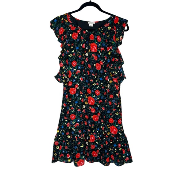 J. Crew Floral Flutter Sleeve Shift Dress - Picture 3 of 6